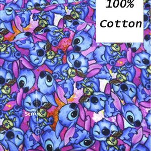 Roze × Blauwe Steek Stof Cartoon Stof Katoen stof Door De Halve Meter