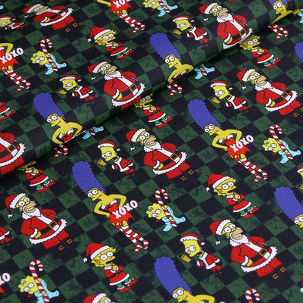 The Simpsons Fabric Simpsons Christmas Fabric Cartoon Fabric Cotton Fabric By The Half Meter