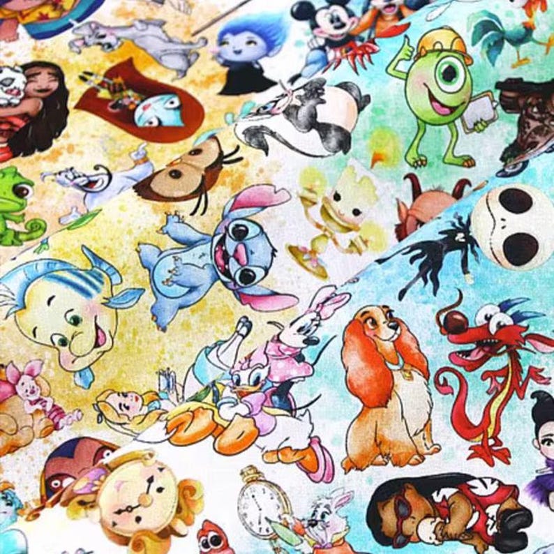 Disney Characters Fabric Disney Cartoon Fabric Cartoon Fabric Cotton ...