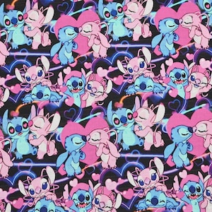 Stitch and Angel Fabric Stitch Fabric Blue Koala Fabric Cartoon Fabric Cotton Fabric By The Half Meter