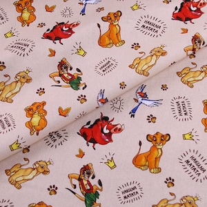 Tela del Rey León, León, Simba, Mufasa, dibujos animados, algodón (por media yarda)