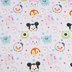 Mickey Minnie Mouse Fabric Cartoon Fabric Cotton Fabric By The Half Yard