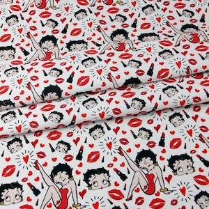Betty Boop Fabric Jazz Age Flapper Cartoon Fabric Cotton Fabric By The Half Meter