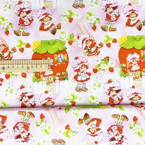 Strawberry Shortcake Fabric Cartoon Fabric Cotton Fabric By The Half Meter