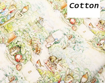 Peter Rabbit Fabric Beatrix Potter Fabric Cartoon Rabbit Fabric Cotton Fabric By The Half Yard