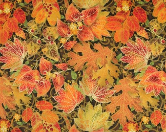 Autumn maple leaf Fabric Fall leaves Fabric Cartoon Fabric Cotton Fabric By The Half Yard