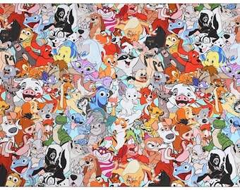 Disney Characters Fabric Disney Cartoon Fabric Cartoon Fabric Cotton Fabric By The Half Yard