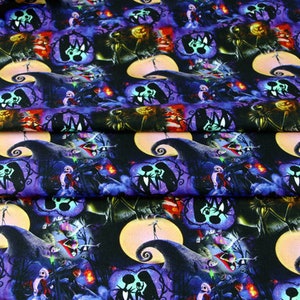 The Nightmare Before Christmas Fabric Skull Cartoon Fabric Cotton Fabric By The Half Yard