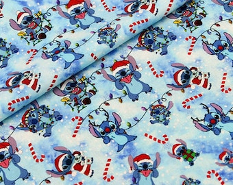 Stitch Fabric Blue Koala Fabric Cartoon Fabric Cotton Fabric By The Half Meter