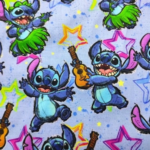 Tkanina Stitch Stitch gra na gitarze Tkanina Cartoon Tkanina bawełniana na pół metra