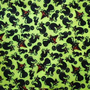 Halloween Black Cat Fabric Cartoon Fabric Cotton Fabric By The Half Meter