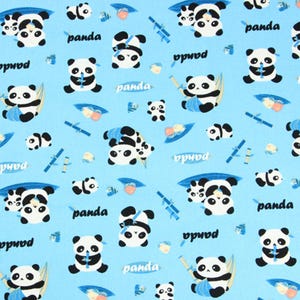 Tela de panda Tela de oso panda Tela de dibujos animados Tela de algodón de 45 cm