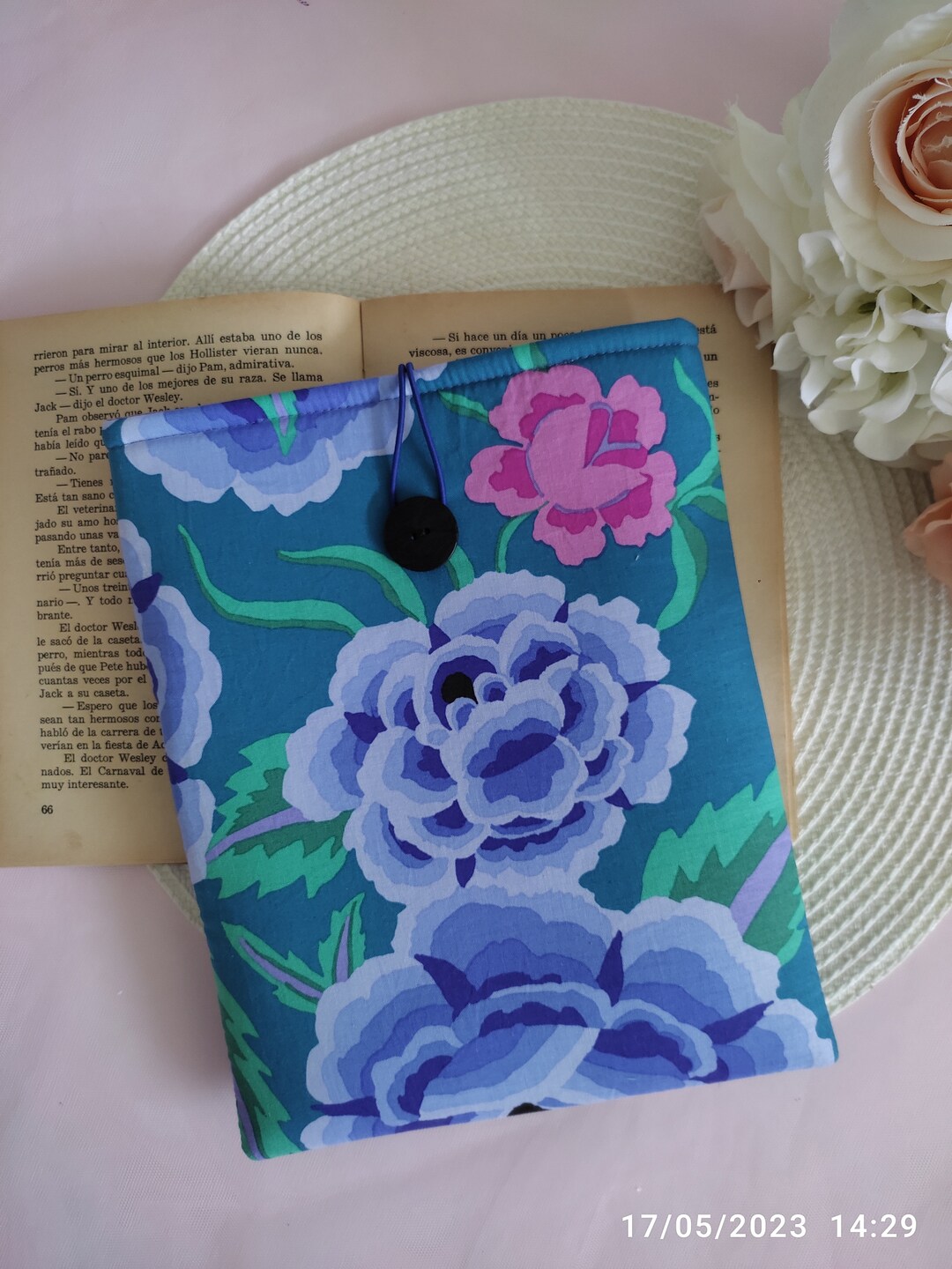 Floral Book Cover Padded Book Cover Book Accessory Book Etsy