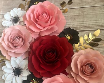 Nursery Paper Flower Wall Decor,Nursery Paper Flowers, Wall Decor Paper Flowers,Paper Flower Set, Paper Flower Wall Backdrop, Bridal Shower