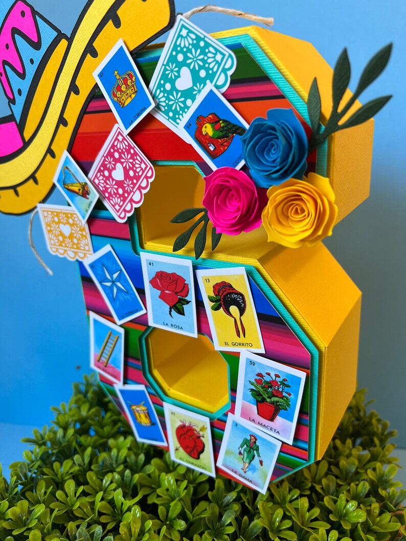 Leteria Pattern Lottery Party 3D Numbers, Mexican 3D Letters, Centerpices Fiesta ...