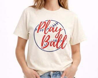 Play Ball Baseball Graphic Tee, Game Day Shirt, Baseball Mom Apparel
