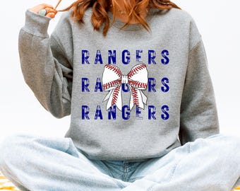 Texas Rangers Baseball Bow Sweatshirt | Team Spirit Crewneck
