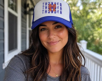OKC Thunder Trucker Hat: Basketball Game Day Accessory, Oklahoma City Fan Apparel