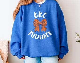 ADULT OKC Thunder Sweatshirt | Bow Basketball Apparel Oklahoma City Thunder sweashirt