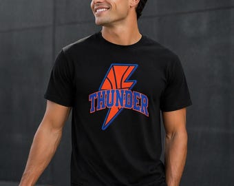 Oklahoma City Thunder Lightning Bolt Basketball T-Shirt – OKC Fan Apparel Oklahoma City t shirt OKC Thunder shirt