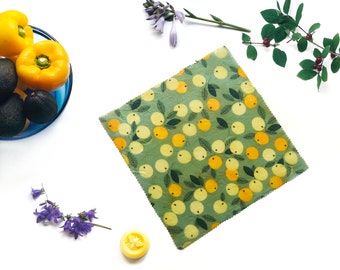 Handmade Beeswax Food Wrap 1 Large, floral botanical eco-friendly beeswax organic reusable compostable gift zero waste local biodegradable