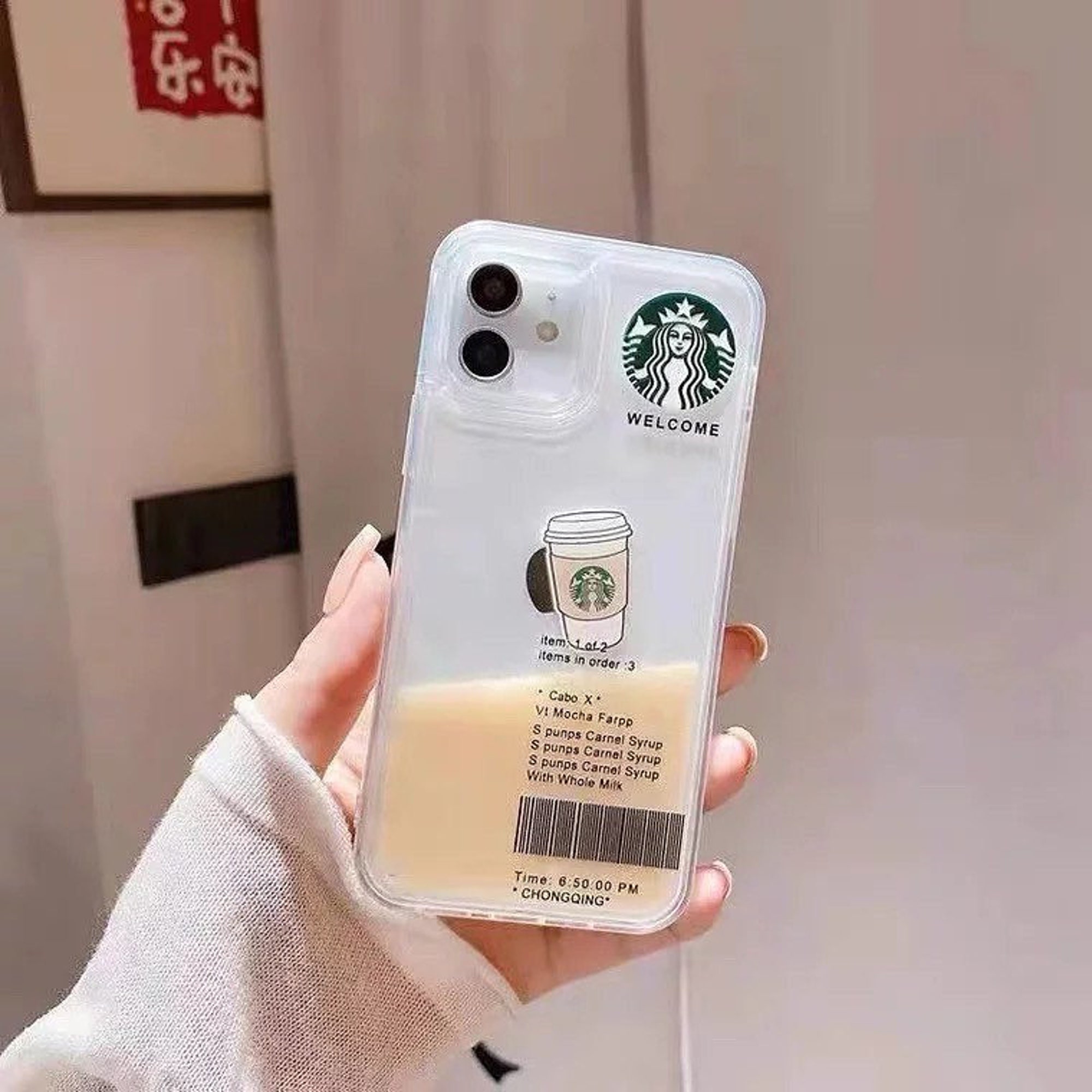 Quirky Starbucks Boba Style Liquid iPhone Cases 12, 12 Pro, 12 Pro Max, 13, 13 Pro, 13 Pro Max UK Stock Gift wrapping + Personalise