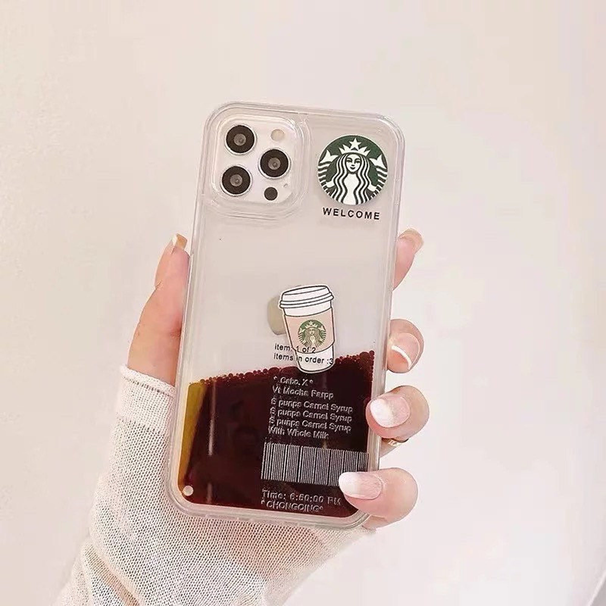 Quirky Starbucks Boba Style Liquid iPhone Cases 12, 12 Pro, 12 Pro Max, 13, 13 Pro, 13 Pro Max UK Stock Gift wrapping + Personalise