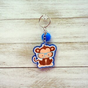 Monkey with Glasses Keychain