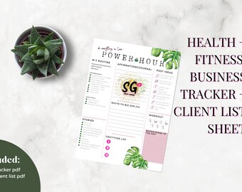Power Hour Business Activity Tracker // Printable PDF Instant Download ...