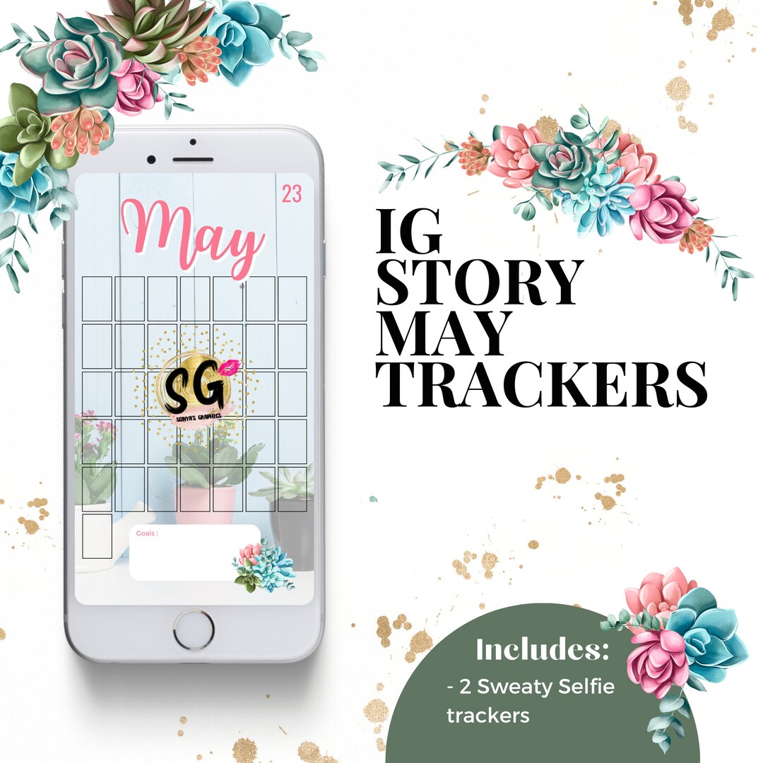 May Sweaty Selfie Tracker Workout Tracker IG Stories Etsy