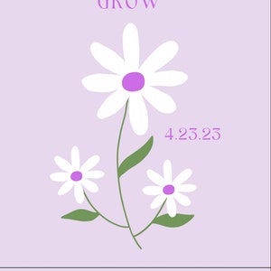 Purple Daisy Themed Bridal Favor Sticker