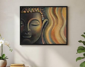 Original| Inner Silence – Original Buddha Painting, Spiritual Abstract Art, Handmade Meditation Artwork
