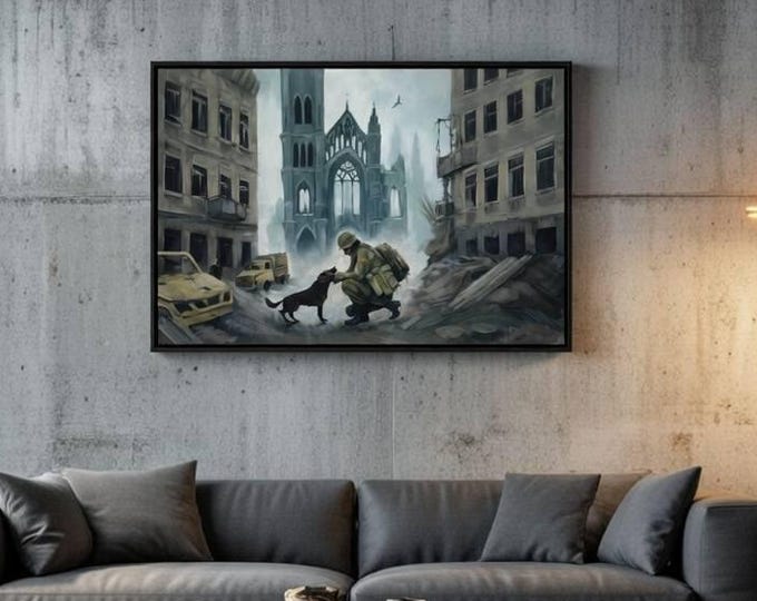 Hand Painted Oil Reproduction, War in Ukraine Emotional Figurative Wall Art (60×70 cm)