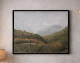 Original| Path from Yablunytsi to Bukovel – Original Oil Landscape Painting, Ukrainian Mountain Road Art