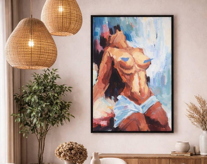 Hand Painted Oil Reproduction, Expressive Figurative Wall Art (50x40 cm)