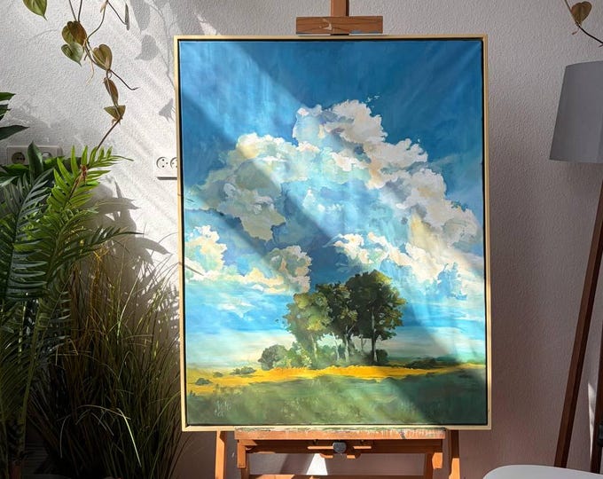 Original Painting“Three Trees” Size: 80 x 90cm  31.5 x 35.4 inches