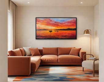 Original| Swim With the Flow – Handmade Oil Painting, Calming Abstract Art, Emotional Contemporary Wall Art