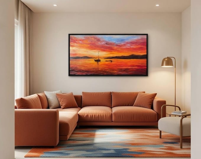 Original| Swim With the Flow – Handmade Oil Painting, Calming Abstract Art, Emotional Contemporary Wall Art