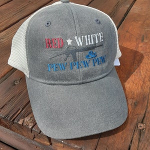 Patriotic Embroidered Trucker Hat