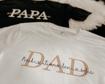 PAPÀ | PAPÀ | PADRE | Maglietta | con nome | Personalizzato | Festa del papà | Regalo | con nomi di bambini | Fatto a mano