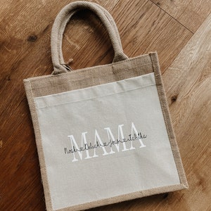 JUTE | BAG | PERSONALIZED | mom | mother | Mom | Mother's Day | Father's Day | names | Initials | shoppers | shopping bag