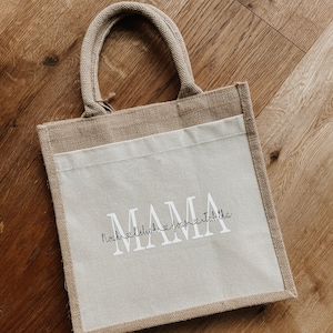 JUTE | BAG | PERSONALIZED | Mom | Mother | Mother&#39;s Day | Father&#39;s Day | Names | Initials | Shopper | Shopping Bag