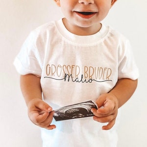 CHILDREN | T-SHIRT | Big Brother / Sister | Boy | Girl | Pregnancy Announcement | Personalized | Handmade | Organic Cotton | Unisex