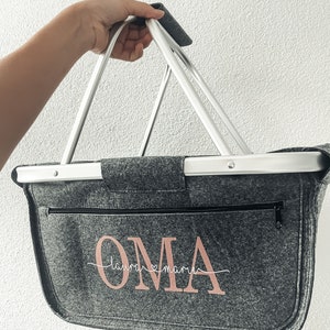 OMA | OMI | MUTTER | Personalisierter Einkaufskorb mit  Wunschperson | Initialen | Geschenk | Handmade | Nachhaltig