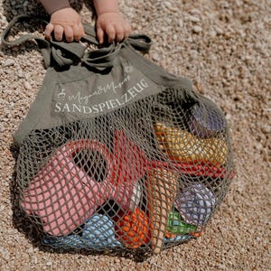 SABLE | JOUETS | SAC | Poche en filet | Personnalisé | Enfants | Changement de vêtements | Vêtements | Sac de plage | Sac de plage | Mer | Vacances
