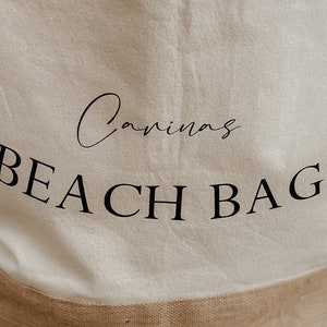 BEACH BAG STRANDTASCHE Personalisiert mit Namen/Text xl Canvas-Shopper Handmade Bild 4