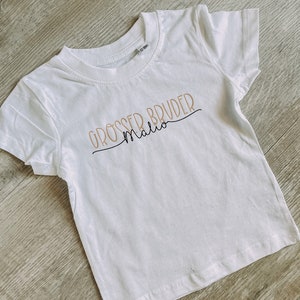 KINDER T-SHIRT Großer Bruder / Schwester Junge Mädchen Ankündigung Schwanger Personalisiert Handmade Bio Baumwolle Unisex Bild 5