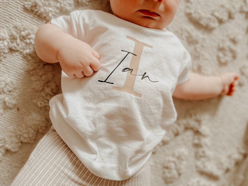 KINDER BABY T-SHIRT Jungen & Mädchen Personalisiert Handmade Bio Baumwolle Unisex Bild 7