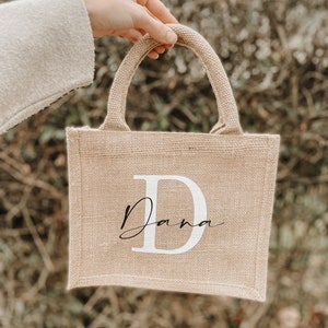 JUTE | BAG | PERSONALIZED | with initials | Gift for mother, sister, daughter, girlfriend | Mommy Bag | Cloth bag | Sustainable