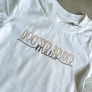 KINDER T-SHIRT Großer Bruder / Schwester Junge Mädchen Ankündigung Schwanger Personalisiert Handmade Bio Baumwolle Unisex Bild 6